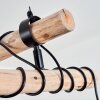 Gondo Lámpara de Techo Madera clara, Negro, 6 luces