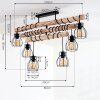 Gondo Lámpara de Techo Madera clara, Negro, 6 luces