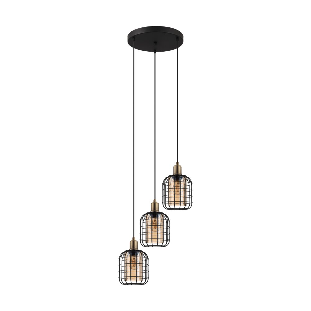 Eglo CHISLE Lámpara Colgante dorado, Negro, 3 luces main product photo