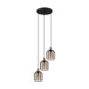 Eglo CHISLE Lámpara Colgante dorado, Negro, 3 luces
