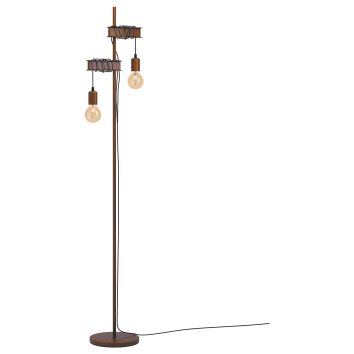 Eglo TOWNSHEND Lámpara de Pie Antiguo, Marrón, Negro, 2 luces