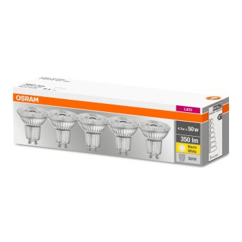 Osram 5x Set LED GU10 4,3 Watt 2700 Kelvin 350 Lumen