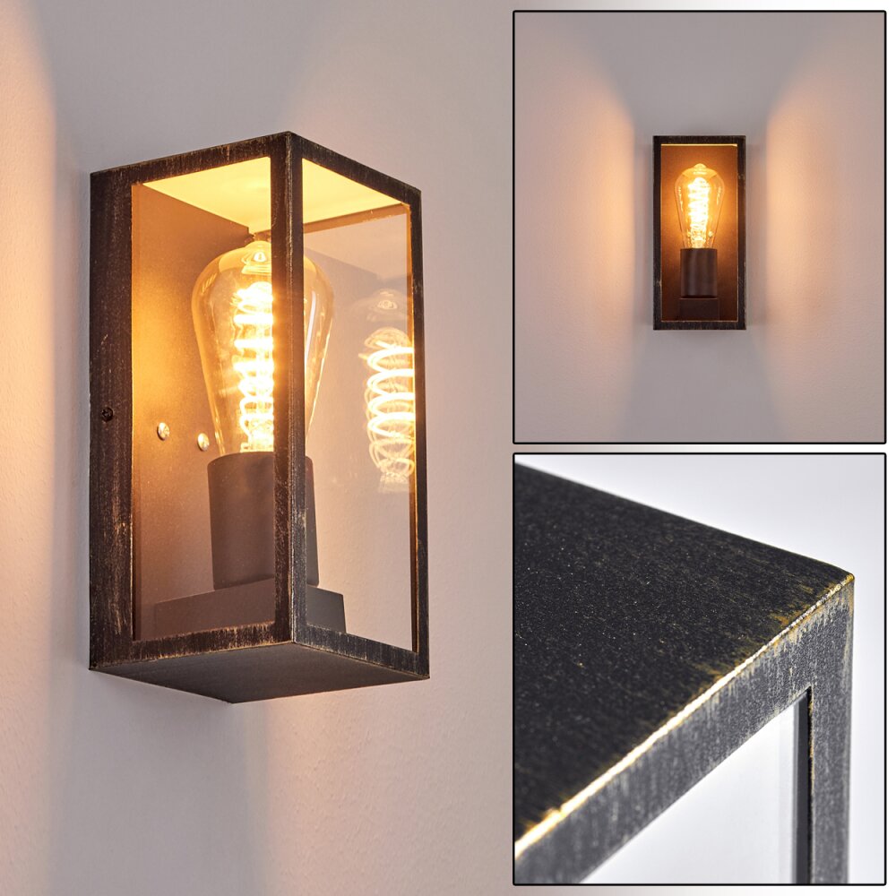 Hakkas Aplique para exterior Negro-dorado, 1 luz main product photo