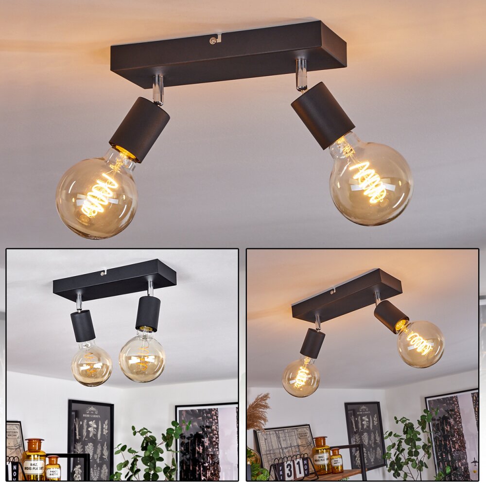 Tulla Lámpara de Techo Cromo, Negro, 2 luces main product photo