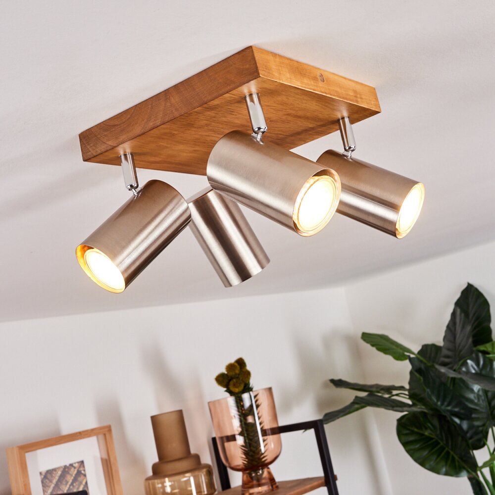 Zuoz Lámpara de Techo Madera clara, 4 luces main product photo