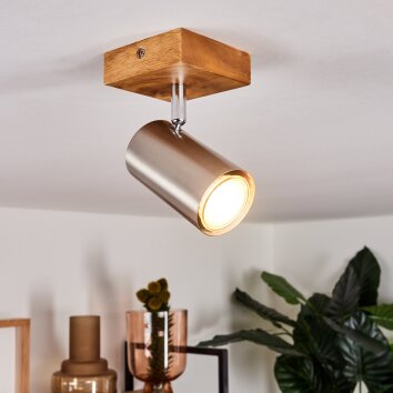 Zuoz Lámpara de Techo Madera clara, 1 luz