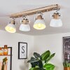 Orny Lámpara de Techo Madera clara, Blanca, 4 luces
