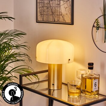 Guicia Lámpara de mesa dorado, Latón, 1 luz