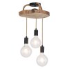 Globo GEORG Lámpara de Techo Madera oscura, Negro, 3 luces