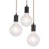 Globo GEORG Lámpara de Techo Madera oscura, Negro, 3 luces