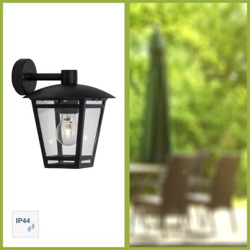 Brilliant Riley Aplique para exterior Negro, 1 luz