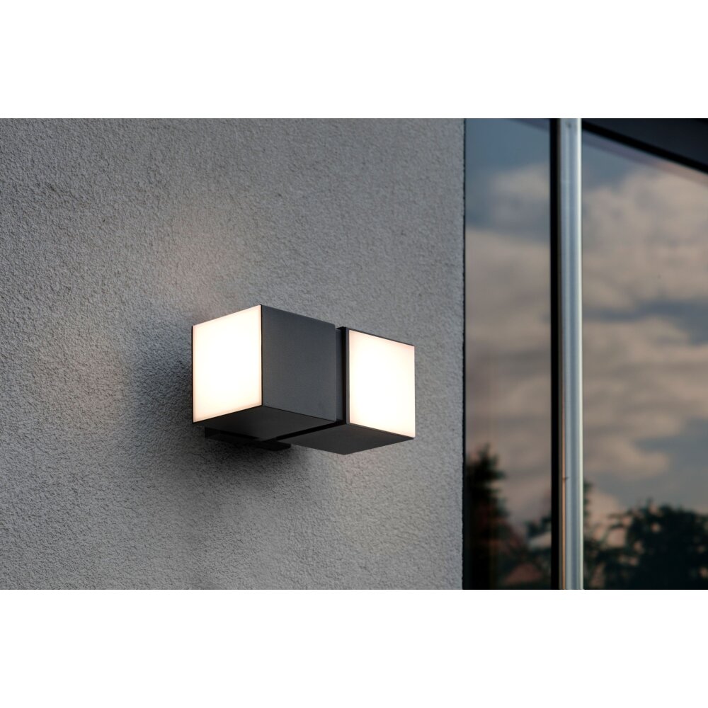 Lutec CUBA Aplique para exterior LED Negro, 2 luces main product photo