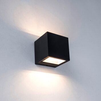 Lutec GEMINI Aplique para exterior LED Negro, 2 luces
