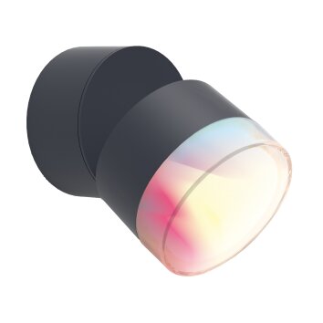 Lutec DROPSI Aplique para exterior LED Antracita, 1 luz, Cambia de color
