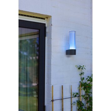 Lutec DROPA Aplique para exterior LED Antracita, 1 luz, Cambia de color