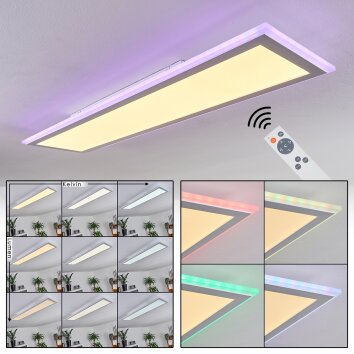 Mota Panel LED Blanca, 1 luz, Mando a distancia, Cambia de color