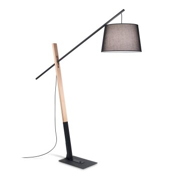 Ideallux EMINENT Lámpara de Pie Madera oscura, Negro, 1 luz