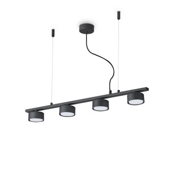 Ideallux MINOR Lámpara Colgante Negro, 4 luces