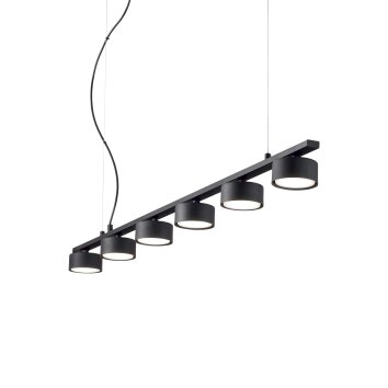 Ideallux MINOR Lámpara Colgante Negro, 6 luces