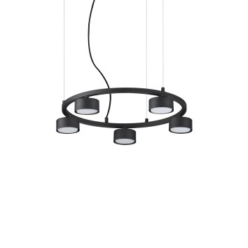 Ideallux MINOR Lámpara Colgante Negro, 5 luces