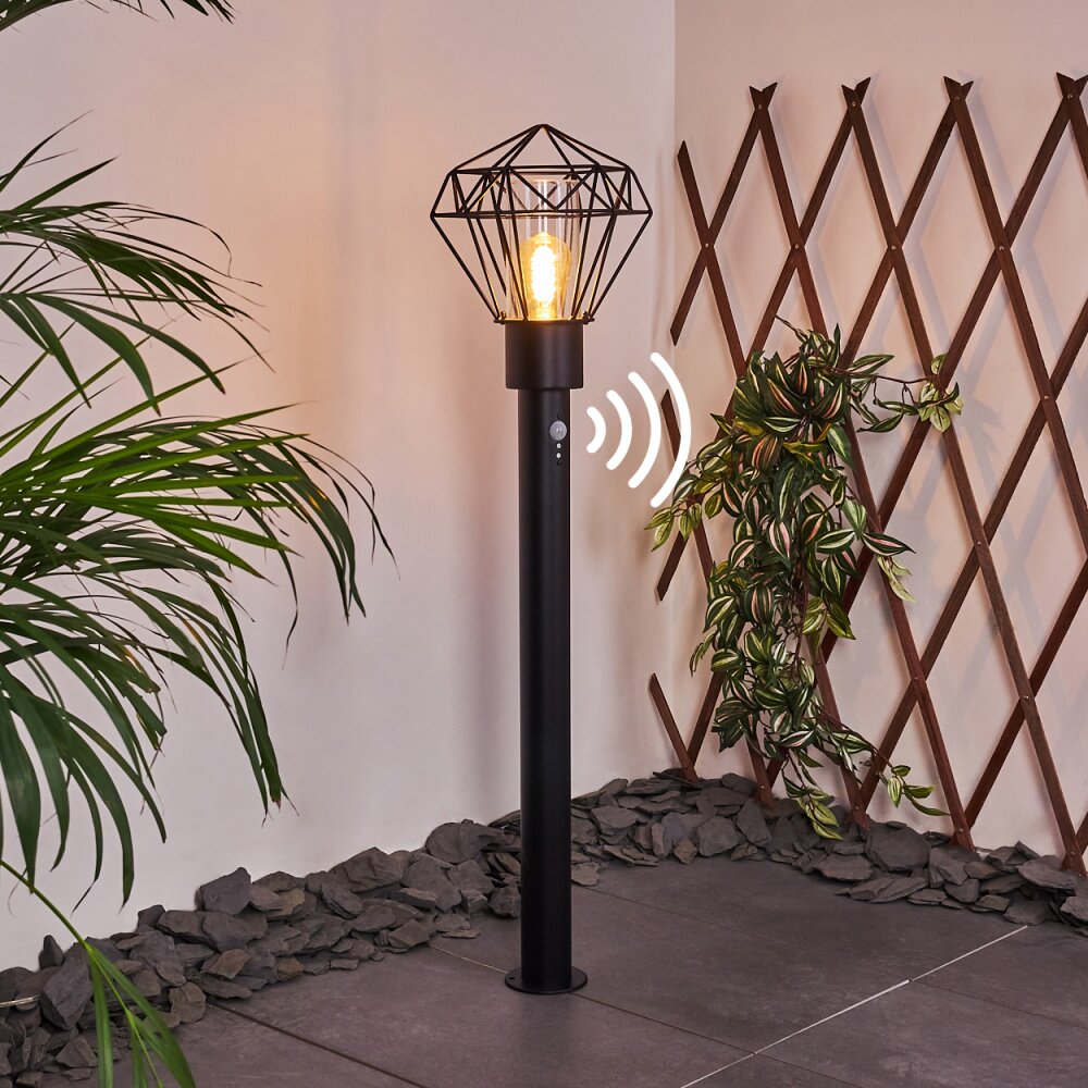 Solda Poste de Jardín Negro, 1 luz, Sensor de movimiento main product photo