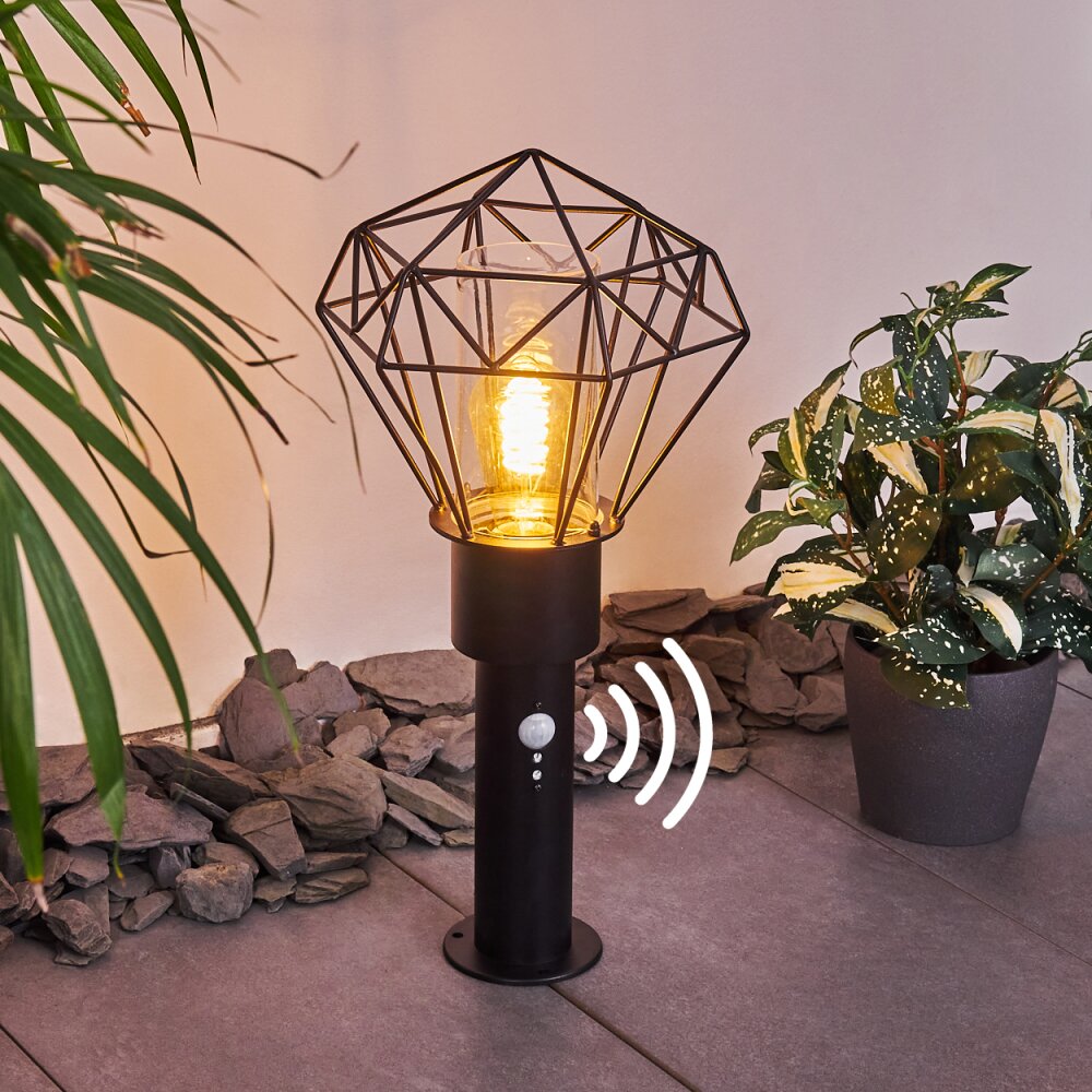 Solda Poste de Jardín Negro, 1 luz, Sensor de movimiento main product photo
