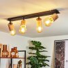 Vasanello Lámpara de Techo Madera clara, Negro, 4 luces