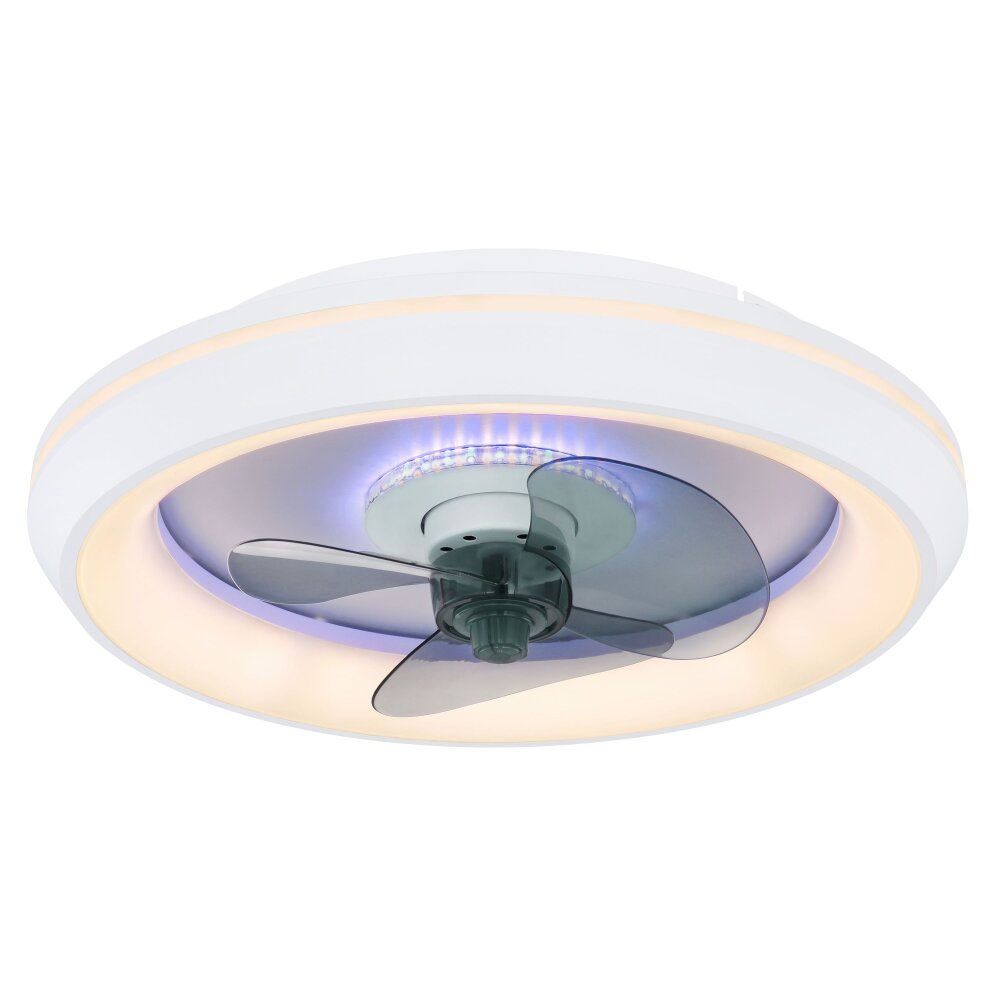 Globo JOEY Ventilador de techo LED Blanca, 1 luz, Mando a distancia main product photo