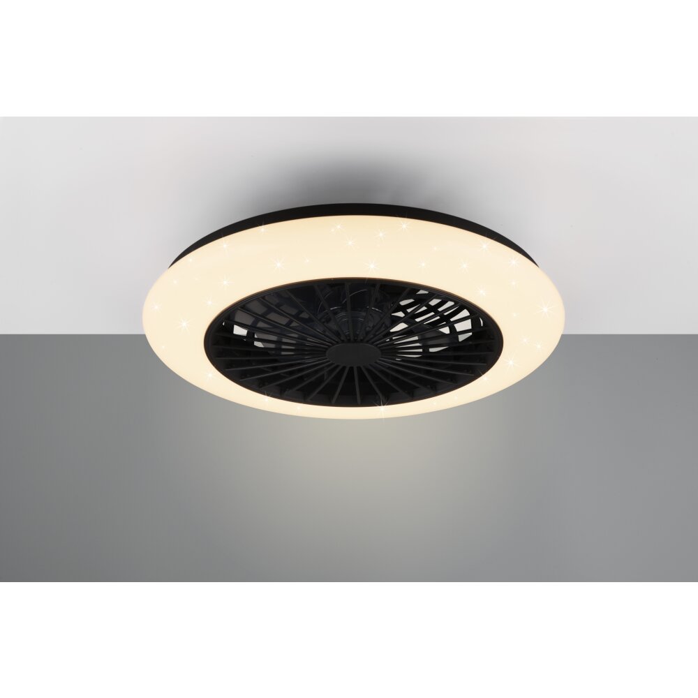 Reality Stralsund Ventilador de techo LED Negro, 1 luz, Mando a distancia main product photo