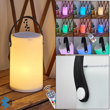 Chilar Lámpara de mesa LED Negro, Blanca, 1 luz, Mando a distancia, Cambia de color
