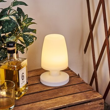 Vallardo Lámpara de mesa LED Blanca, 1 luz