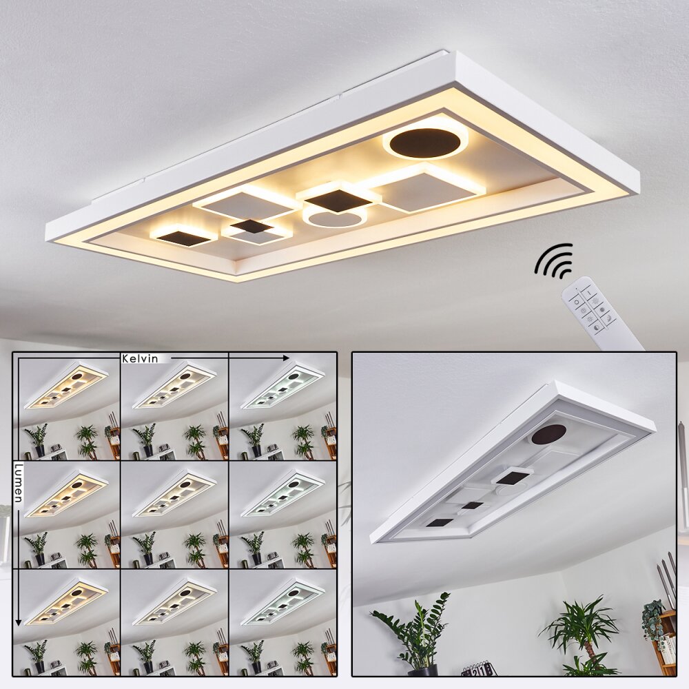 Minichu Lámpara de Techo LED Blanca, 1 luz, Mando a distancia main product photo