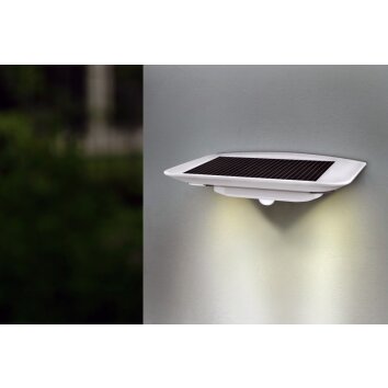 Lutec GHOST SOLAR Aplique para exterior LED Plata, 1 luz, Sensor de movimiento