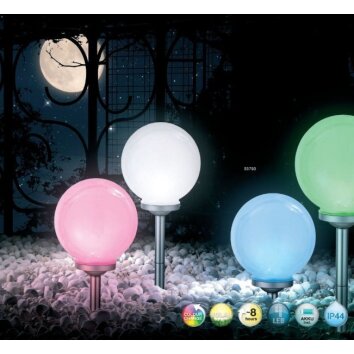 Globo SOLAR Lámpara solar LED Plata, 4 luces