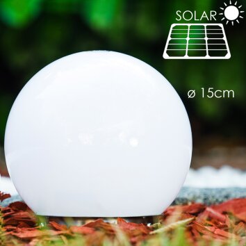 Solar Lámpara esféricas LED Acero inoxidable, 2 luces