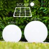 Conjunto lámparas esféricas solar LED Acero inoxidable, 2 luces