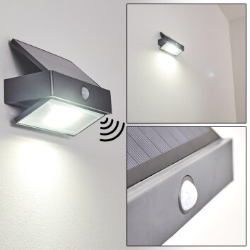 Wiborg Aplique para exterior LED Antracita, 1 luz, Sensor de movimiento