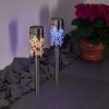Gorizia Lámpara solar LED Acero inoxidable, 2 luces, Cambia de color