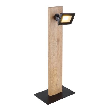 Globo JOYA Lámpara de mesa LED Madera clara, Negro, 1 luz