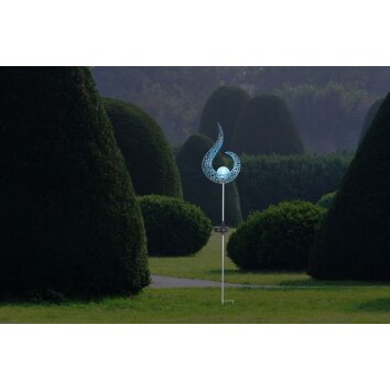 Globo Lámpara solar LED Plata, 1 luz Globo Lámpara solar LED Plata, 1 luz
