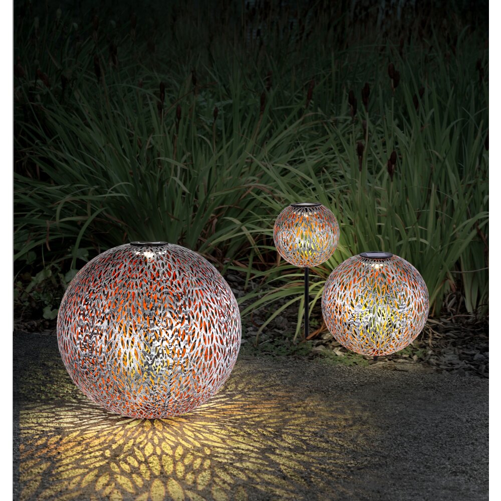 Globo Lámpara solar LED Plata, 1 luz main product photo