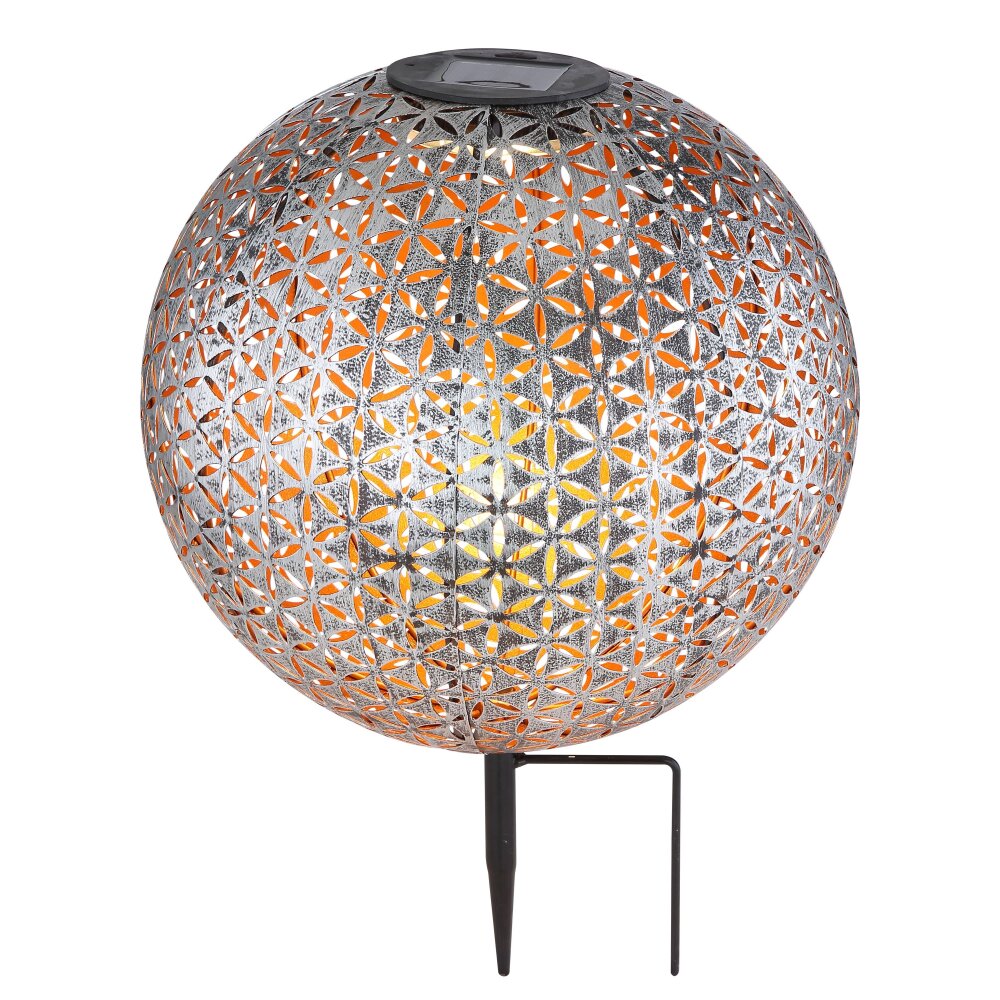 Globo Lámpara solar LED Plata, 1 luz main product photo
