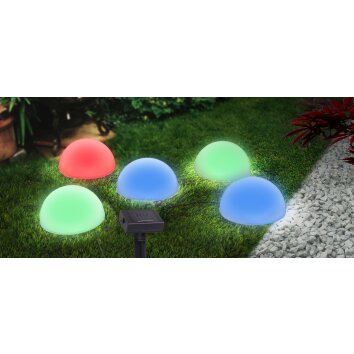 Globo Lámpara solar LED Negro, 5 luces, Cambia de color