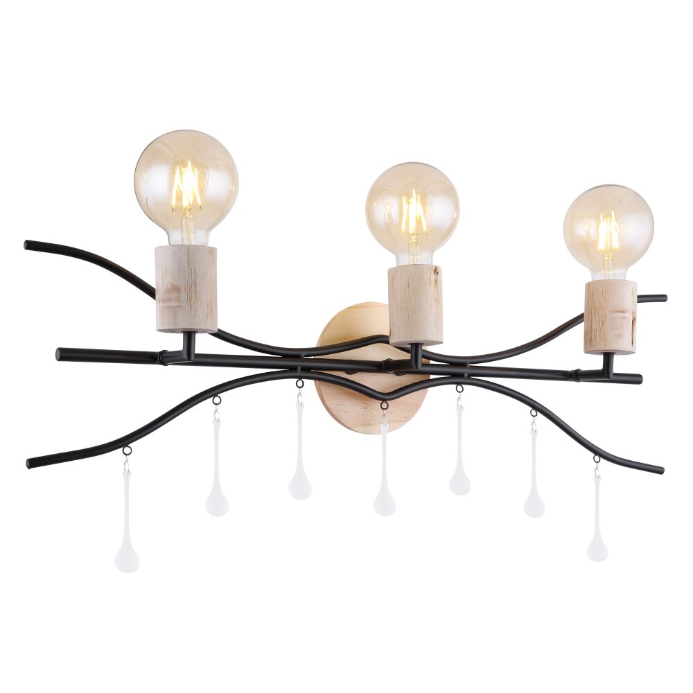 Globo NOLE Aplique Negro, 3 luces main product photo