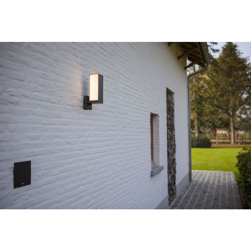 Lutec CUBA Aplique para exterior LED Antracita, 1 luz, Sensor de movimiento main product photo