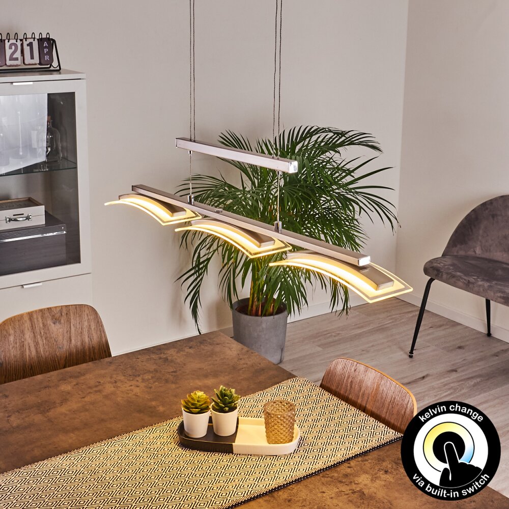 Bolonda Lámpara Colgante LED Níquel-mate, 3 luces main product photo