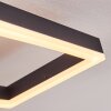 Pourao Lámpara de Techo LED Negro, Blanca, 1 luz, Mando a distancia