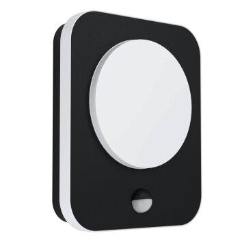 Eglo MADRIZ Aplique para exterior LED Negro, 1 luz, Sensor de movimiento