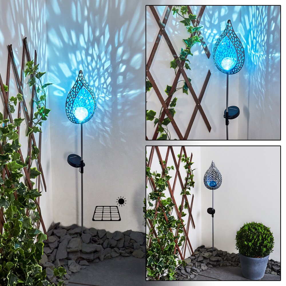 Rovinj Lámpara solar LED Azul, Plata, 1 luz main product photo