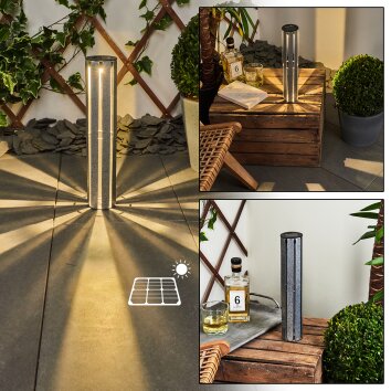 Hankinson Lámpara solar LED Plata, 1 luz